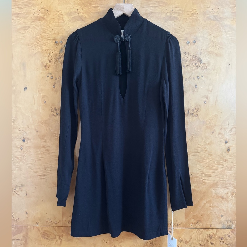 NWT Stone Cold Fox Liu Tassel Bodycon Long Sleeve Black Minidress Size Small / 1